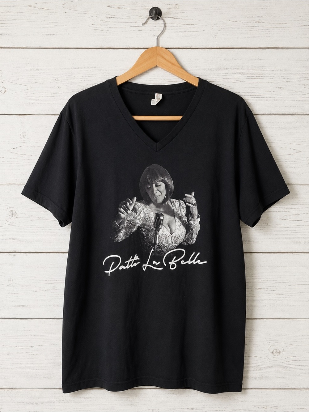 Patti La Belle Black Band Concert V-Neck Tee-Shirt Size Large